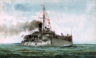 S.M. Coastal Battleship Frithjof by Hugo Graf